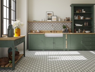 Керамогранит Cersanit Stream геометрия (лепестки) белый арт. 17922 (29,8x29,8)